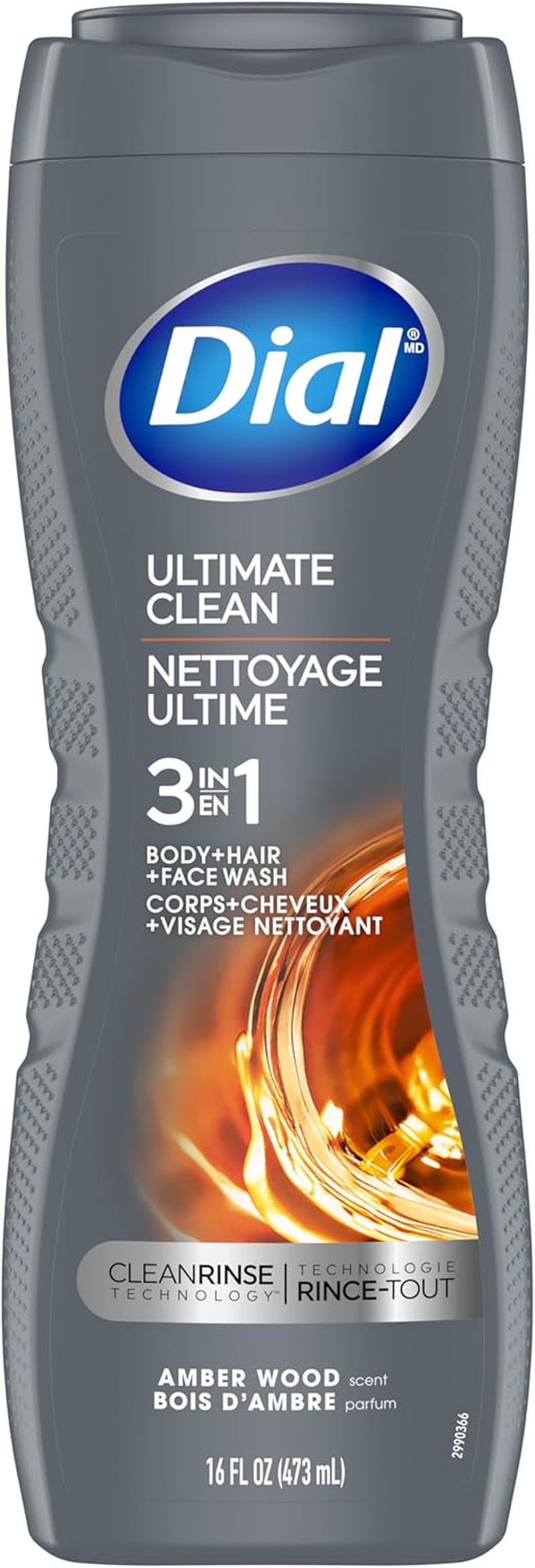 Dial for Men Hair + Body Wash, Ultimate Clean with Clean Rinsing Technology, 16 Fluid Ounces