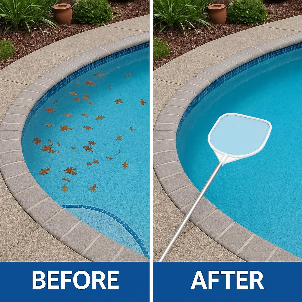 JED Pool Tools 40-376F Fine Mesh Pool and Spa Leaf Skimmer with Handle, White image number 1