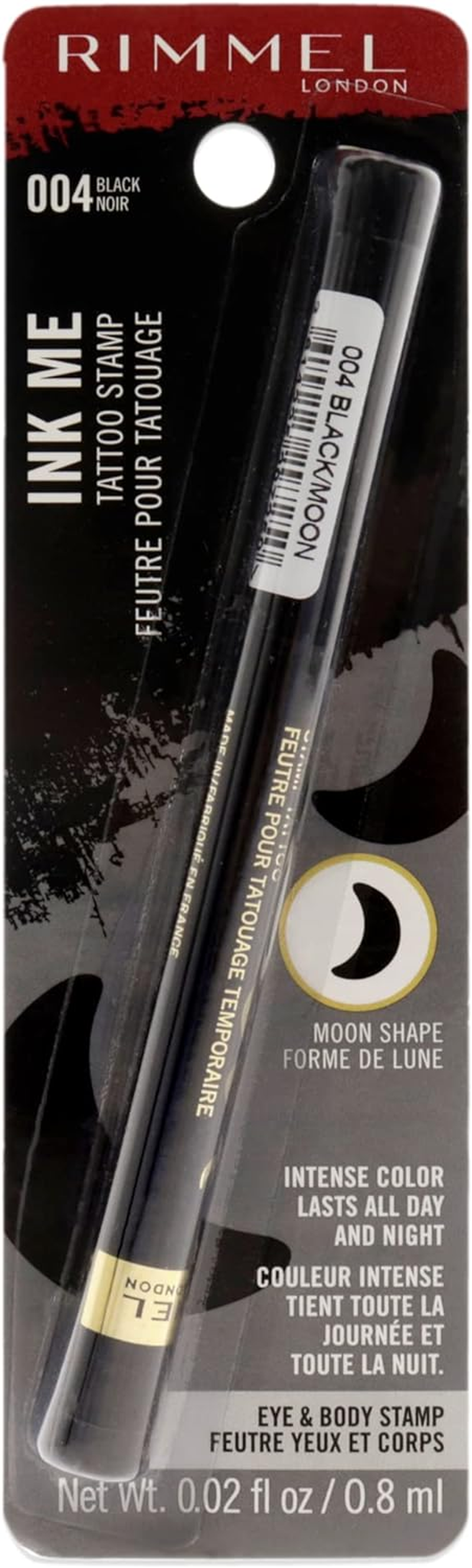 Rimmel London Ink Me Tatto Stamp Eyes and Body - 004 Black Moon Shape for Women 0.02 Oz Eyeliner