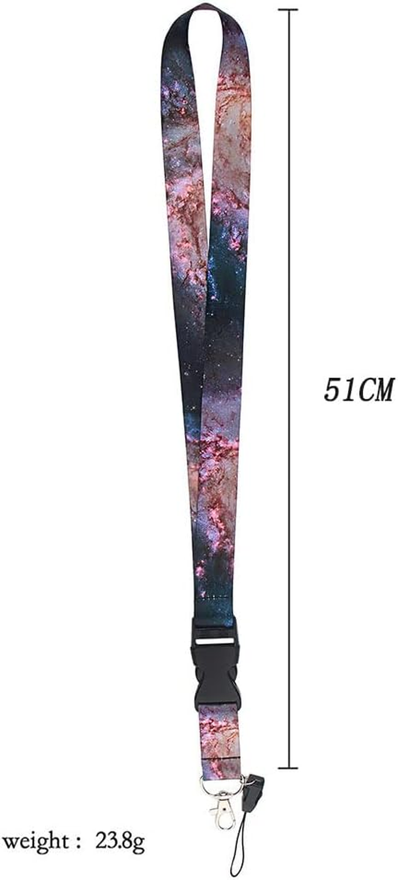 2Pcs Lanyard for Keys, Starry Sky Badge Lanyards,Neck Lanyard Kit with Release Buckle for Women& Men, Wallet, Car Keys (B) image number 5