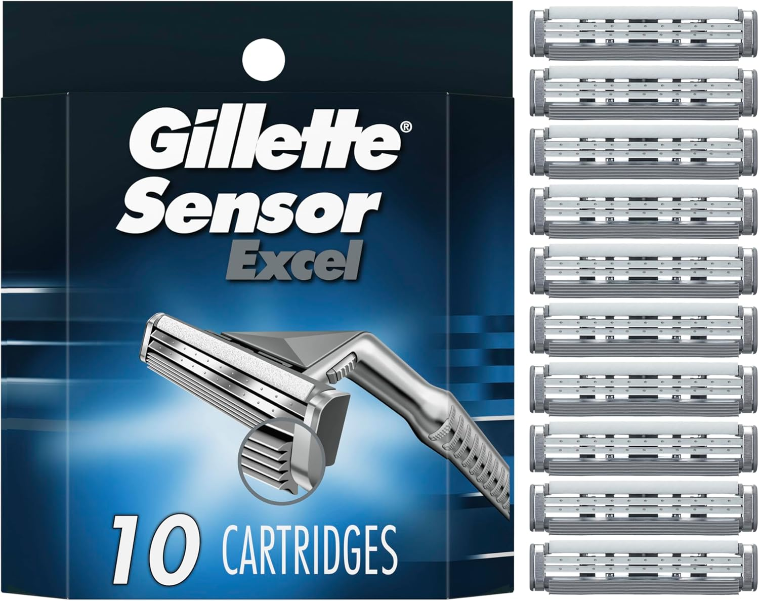 Gillette Sensor Excel Men'S Razor Blade Refills, 10 Count image number 3