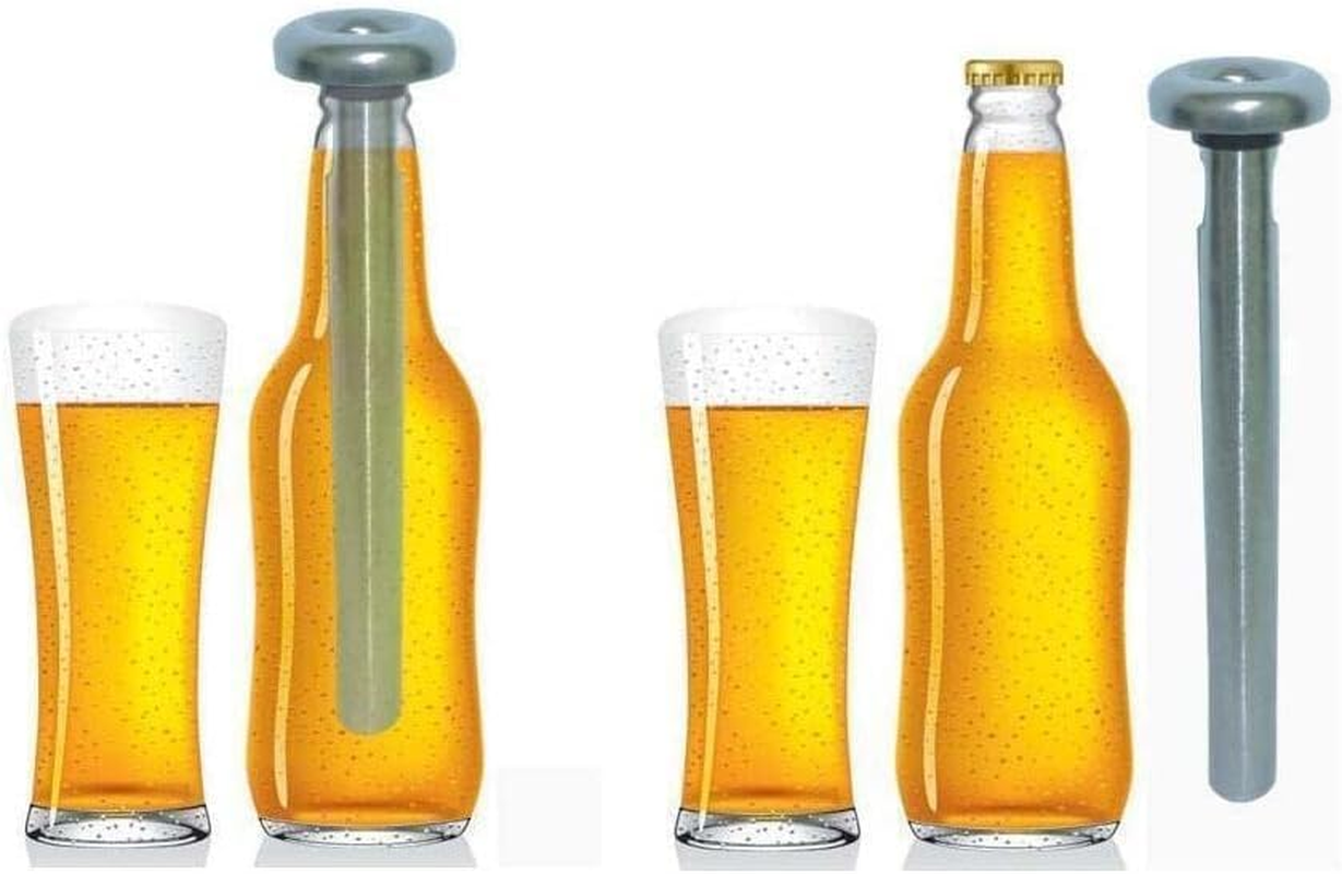 2 Packs Beer Chiller Sticks for Bottles, Stainless Steel Beer Stick Rapid Cooler for Mens Birthday Gift Ideas for Father Husband Boyfriend, Christmas Stocking Stuffers from Daughter Son Kids image number 1