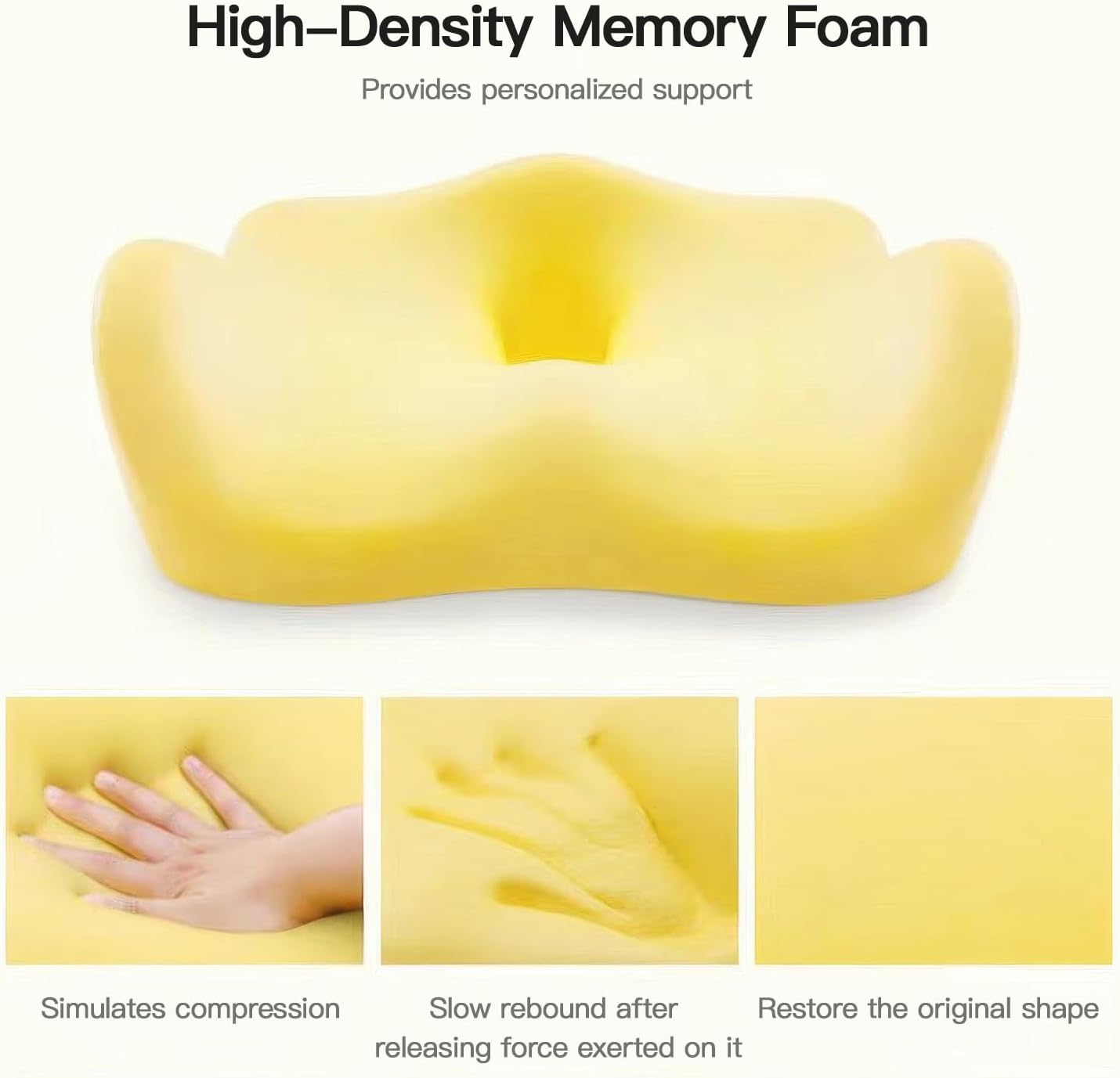 Soopii Seat Cushion for Office Desk Chair,Memory Foam,Sciatica and Tailbone Pain Relief Cushion,Coccyx Cushion for Car,Desk Chairs,Wheelchair,Large image number 2