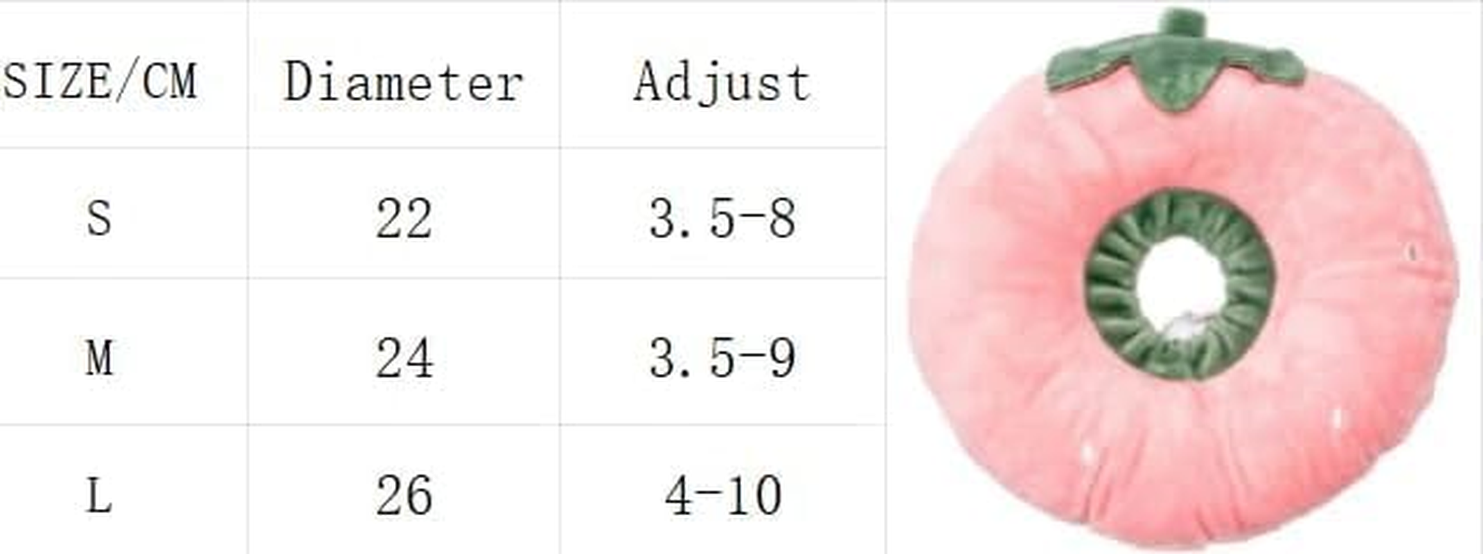 Adjustable Cat Recovery Collar Soft,Cute Pet E-Collar Neck Cone after Wound Healing Protective Cone Fit for Kitties, Small Dogs (Pink Strawberry, S) image number 2