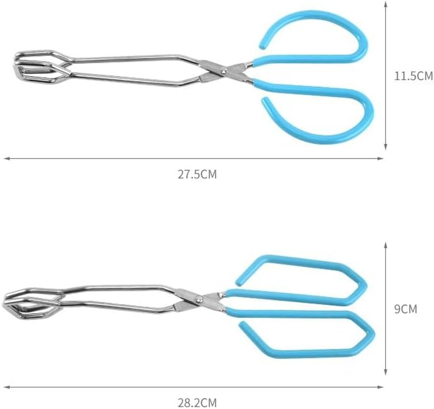 Scissor Style Tongs Stainless Steel Grilling Tongs Hotdog Tongs (2 Styles, Set of 2) image number 3