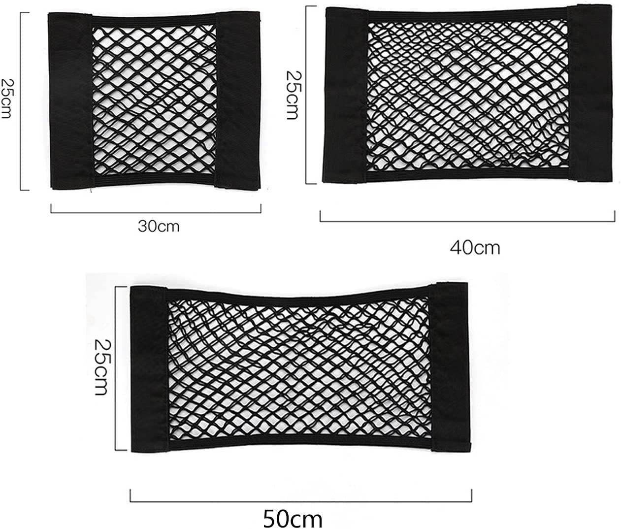 Car Boot Storage Nets,Qnlemon 4 Pack Car Storage Mesh Bag Organiser Car Boot Mesh Bag Cark Trunk Storage Net Car Storage Pockets Closure Car Rear Back Seat Organizer Pockets