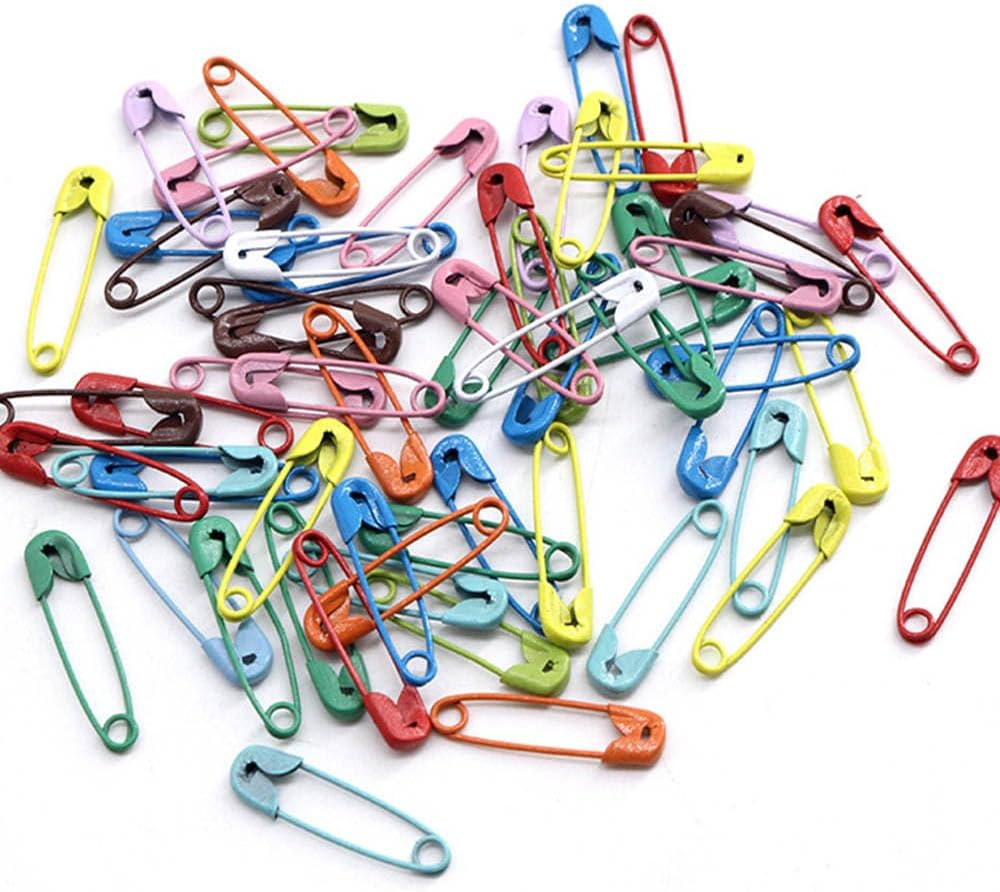 750Pcs Safety Pins, Betterjonny Colored Nickel Plated Steel Safety Pins 19Mm Small Metal Safety Pins with Storage Box for Craft,Jewelry Making,Sewing