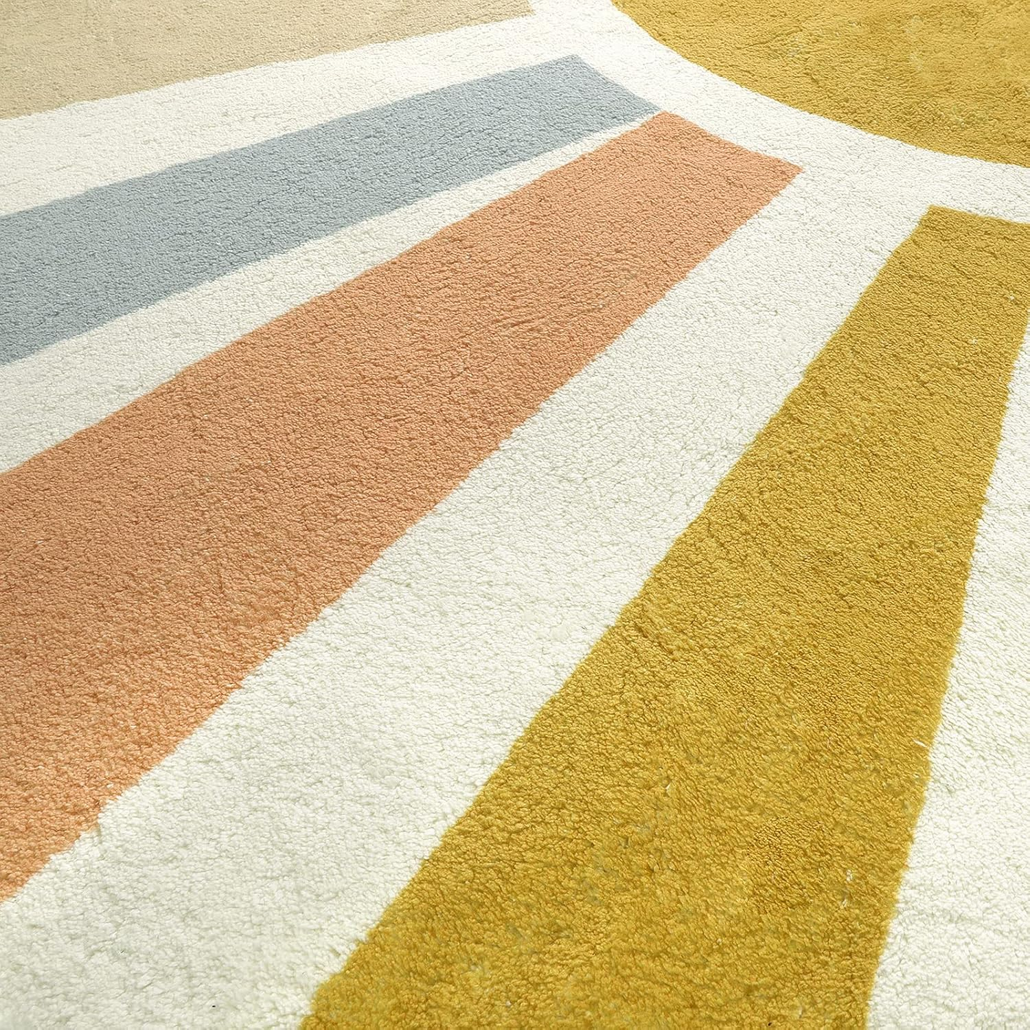 STARUIA Boho Sun round Area Rug, 6'X6', Monet, Living Room, Nursery, Playroom, Non-Slip, Washable