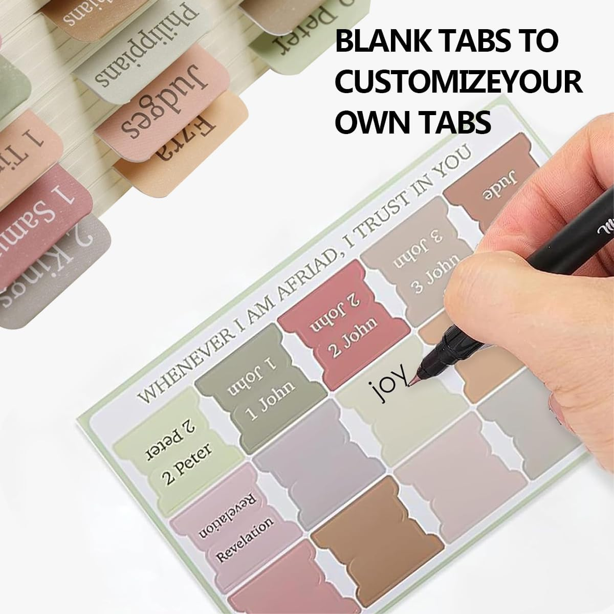 150 Pcs Bible Tab,Stylish and Durable Tabs for Bible Journaling Supplies Large Print, Old and New Testament Study with Blank Tabs for Women and Men,Christian Gift, Bohemian Theme image number 2