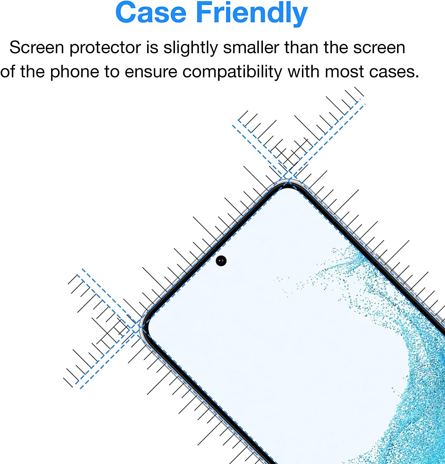 MEZON [3 Pack] Ultra Clear Screen Protector Film for Samsung Galaxy S22 5G &ndash; Case Friendly, Shock Absorption (S22, Clear) - Ultra Clear image number 2