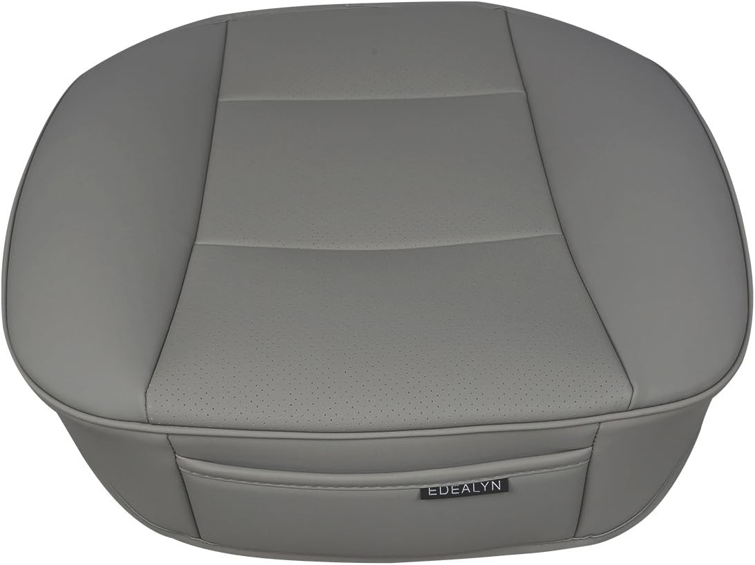 Ultra-Luxury PU Leather Car Seat Cushion Car Seat Cover for Most Four-Door Sedan&Suv,Single Seat without Backrest 1Pcs(W20.5&times; D21&times;T 0.35 Inch) (3D - Gray) - 3D-Beige image number 3