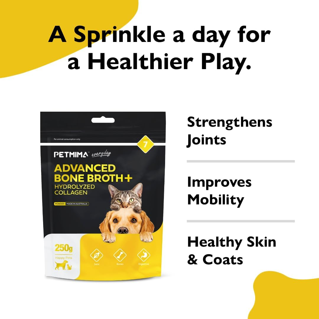Premium Joint & Digestive Supplement for Dogs and Cats All Breeds & Sizes, Strengthen HIPS, Pain Free Moving, Optimal Nutrition Absorption, Australian Made, 250G Powder (Up to 100 Servings) - Petmima image number 1