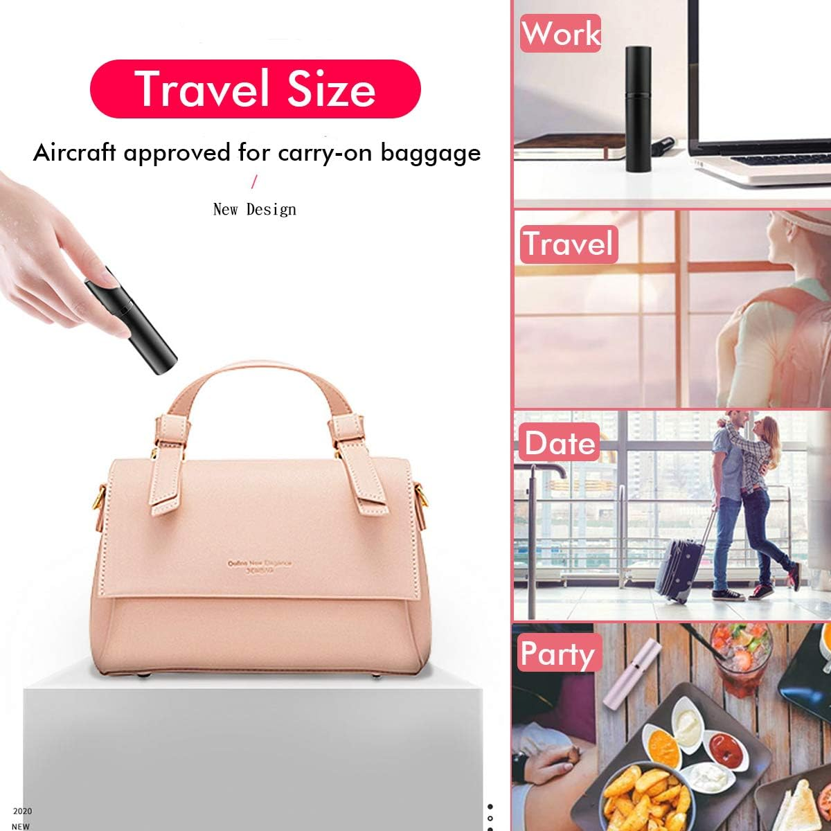 SIXTMOON Perfume Bottle, Asanana Refillable and Leak Proof Empty Perfume Atomizer for Men and Women, 5ML (Jd-Mat Blue) image number 3