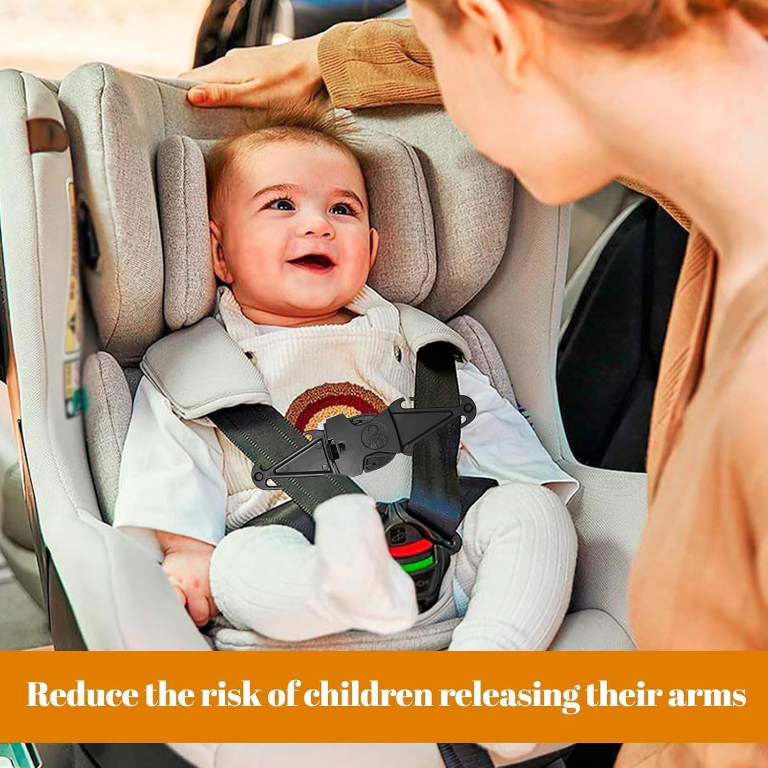 2PCS anti Escape Car Seat Straps Safety Clip Baby Harness Chest Clips, Car Seat Safety Clip Prevent Children Taking Their Arms Out of the Straps, Easy to Install & Universal Fit