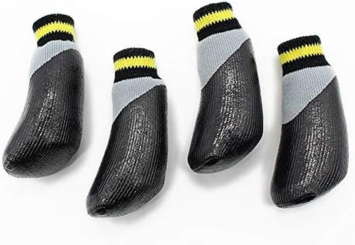 Anti Slip Dog Socks, Dog Boots for Hardwood Floors Prevent Licking, Traction Control Waterproof Rubber Sole Paw Protectors for Small Medium Large Dogs (Black, Medium) image number 3