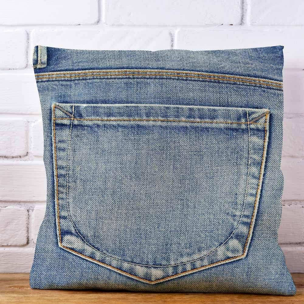 IBILIU Throw Pillow Covers Blue Country Empty Back Pocket of Jeans Denim Western Cushion Pillow Case Home Decor Pillowcase 18X18 Inches image number 2