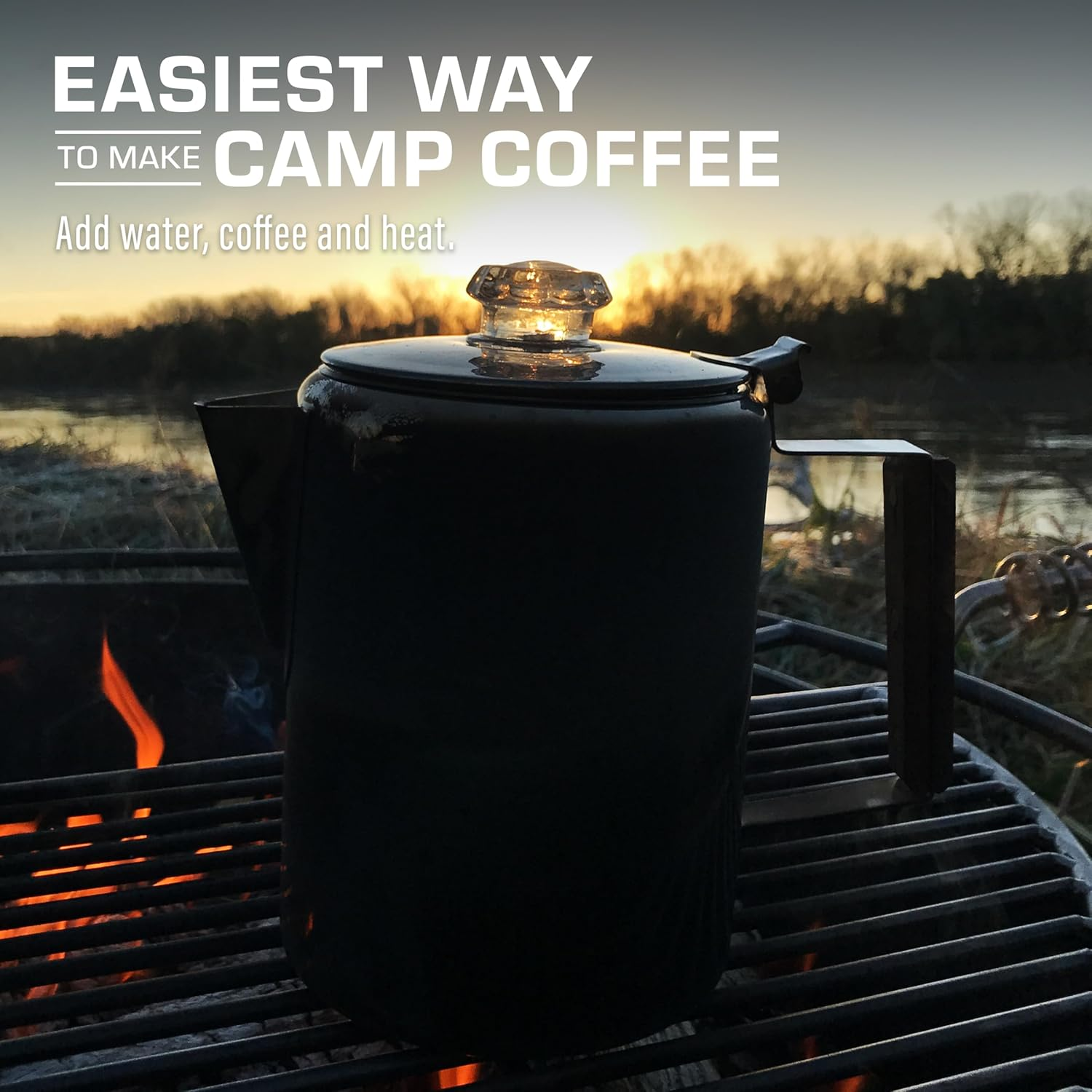 COLETTI Bozeman Camping Coffee Pot &ndash; Coffee Percolator &ndash; Percolator Coffee Pot for Campfire or Stove Top Coffee Making &ndash; 9 CUP image number 2