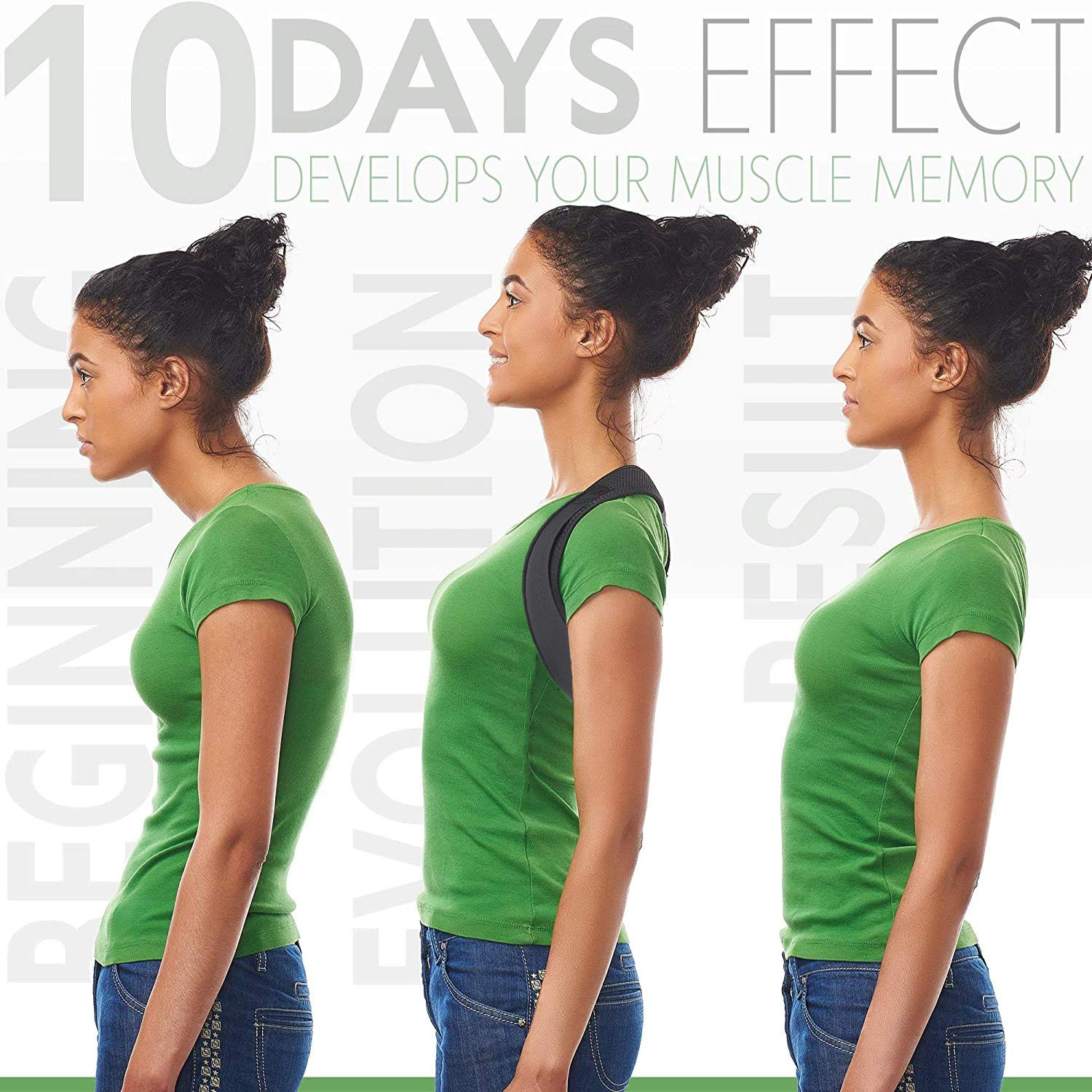 LIFEWAY Posture Corrector for Men & Women - Upper Back Brace for Spine & Clavicle Support - Relives Pain in Neck & Shoulder Caused by Slouching Hunching Kyphosis - Adjustable Comfortable