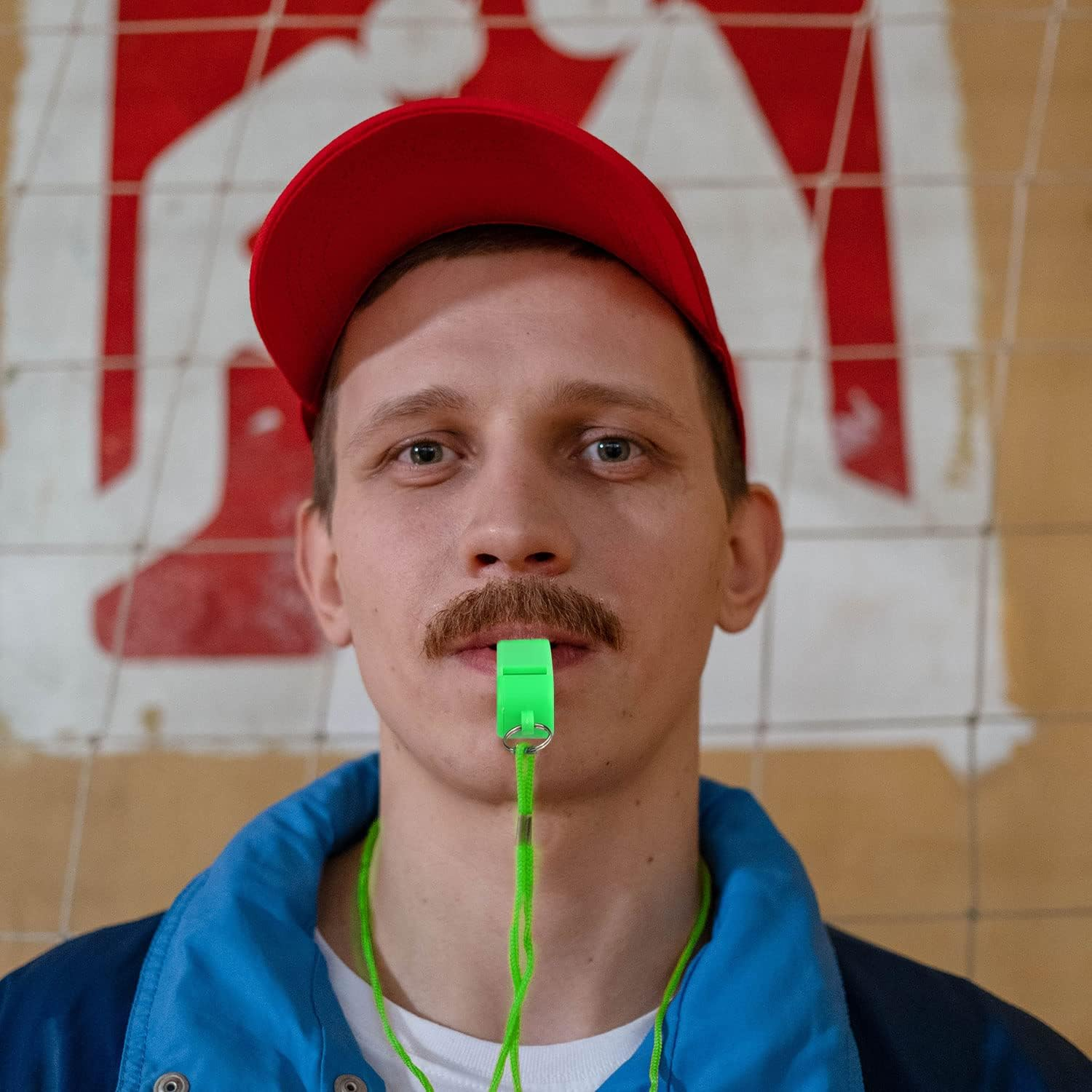 KINBOM 3Pcs Plastic Whistles with Lanyard, Loud Sound Sport Whistle in Training Survival Emergency Sports for Referee Coach Teacher Dog Training image number 3