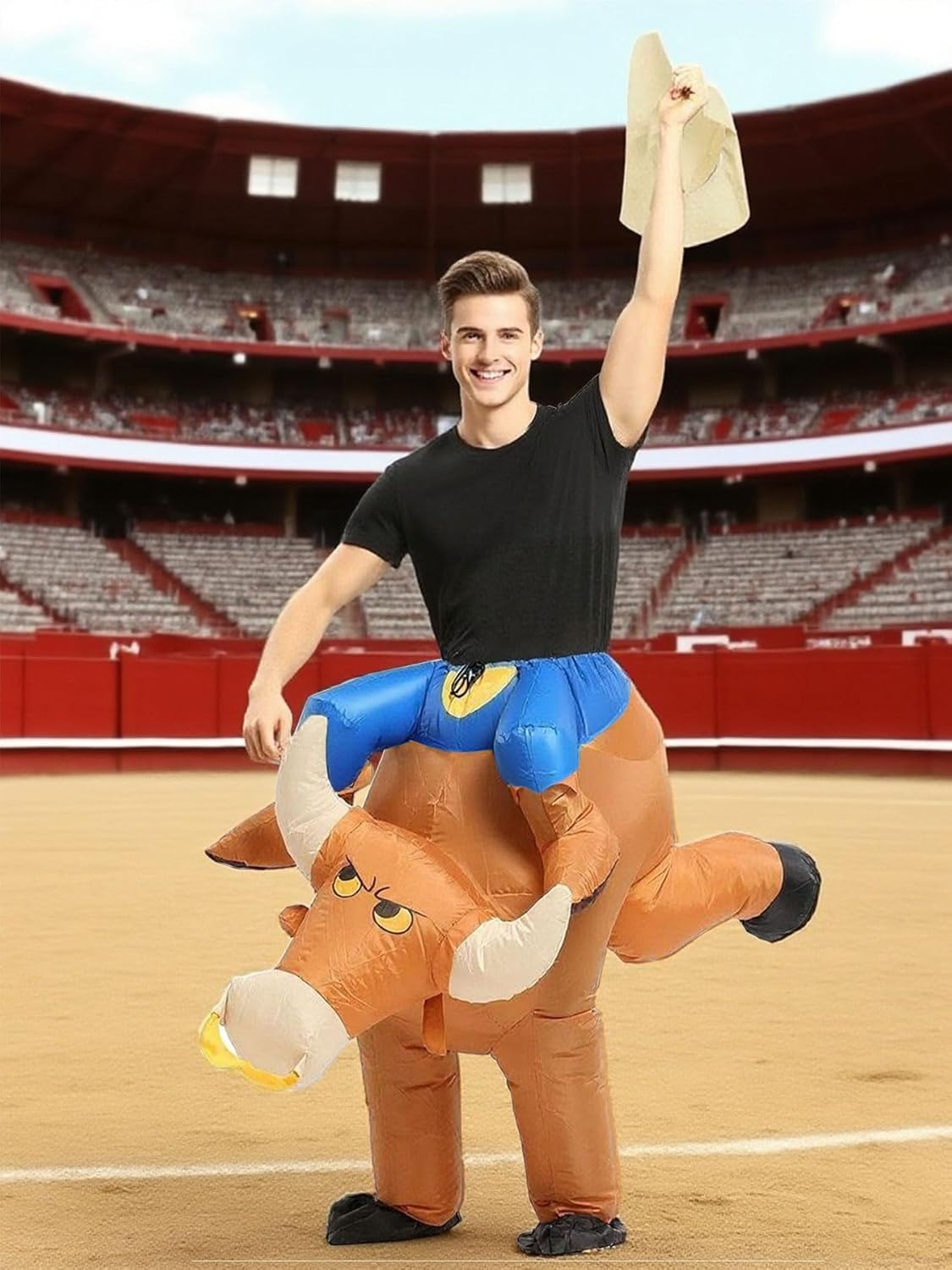 Inflatable Bull Riding Costume,Rodeo Rider Cosplay Costume,Bull Rider Blow up Suit