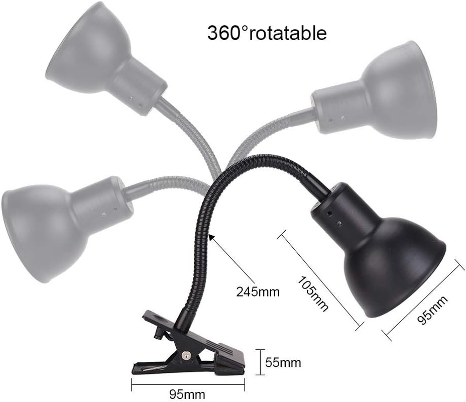 75W Reptile Heat Lamp Tortoise Heat Lamp Basking Lamp Heater Adjustable with Clip for Reptiles Lizard Turtle Aquarium Bulb Included image number 5