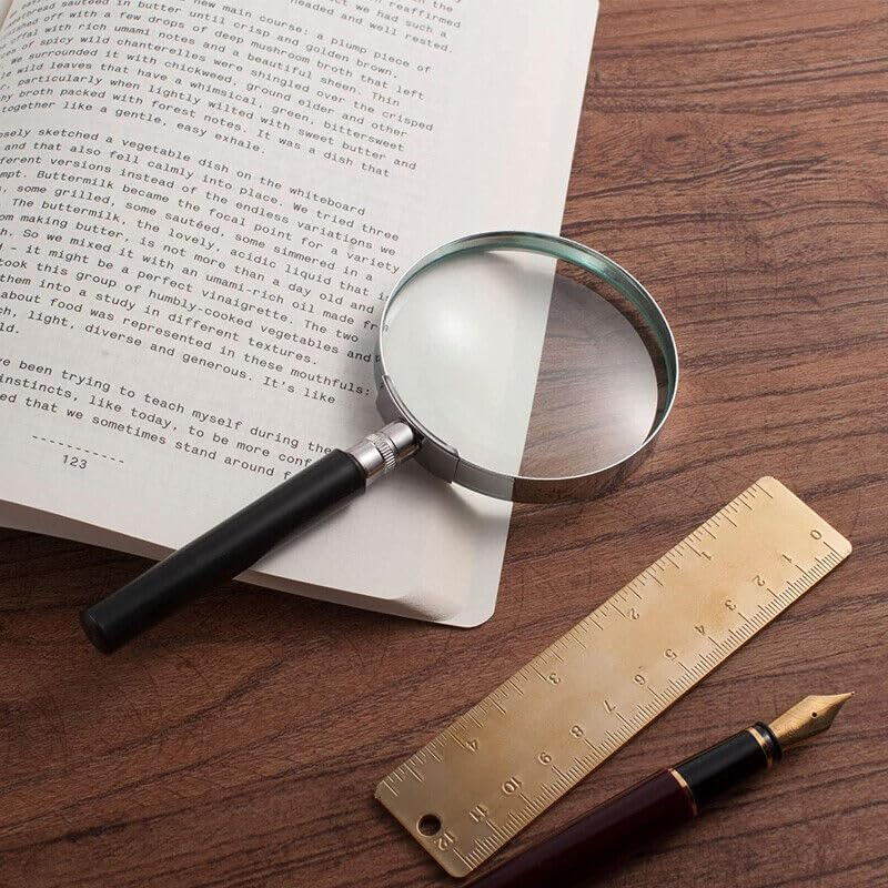 AIMALL 10X Magnifying Glass Lens, 50MM Silver Metal Handheld Magnifier for Jewelry, Reading, and Detailed Work, Durable and Lightweight, Ergonomic Design image number 4
