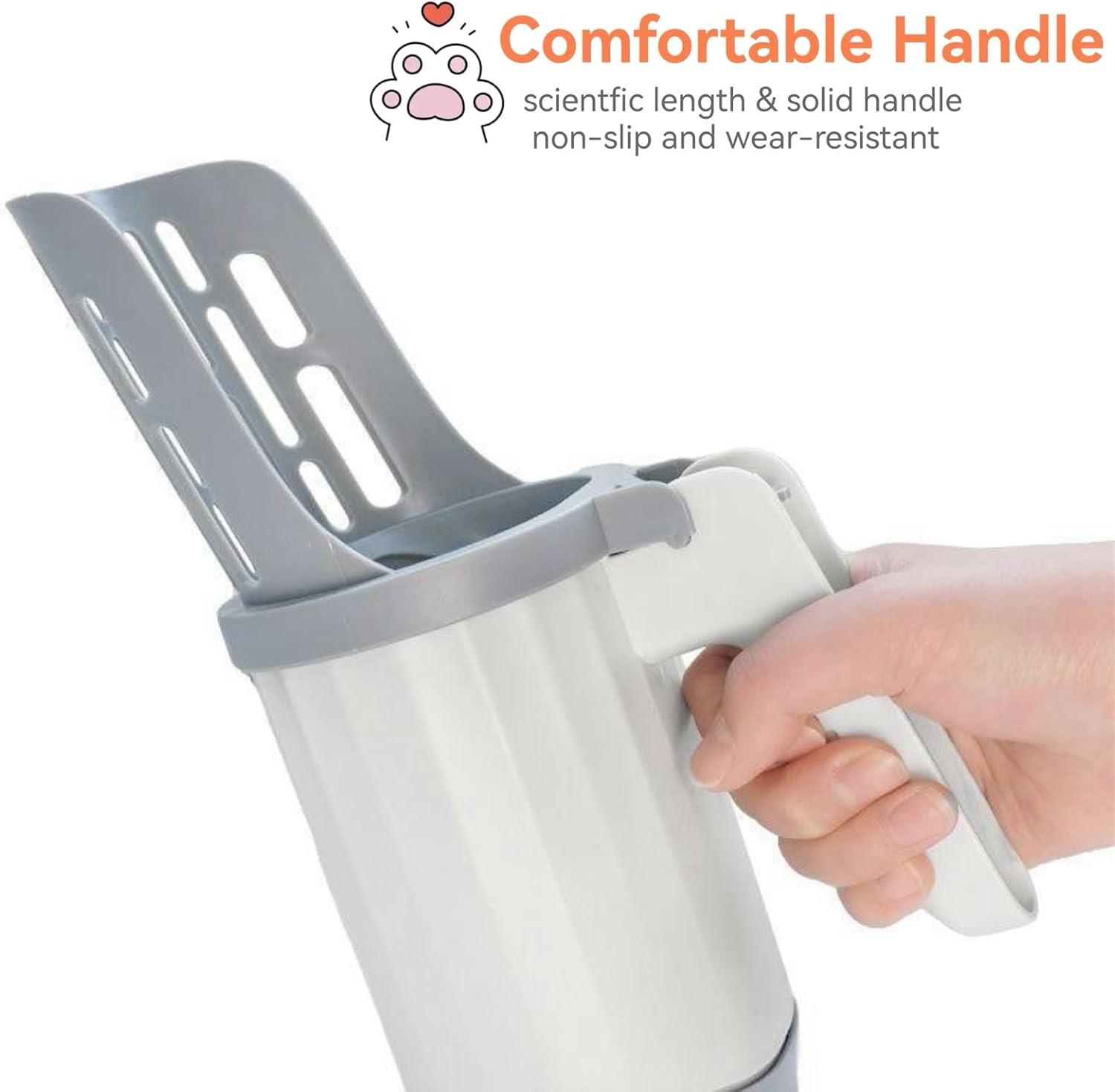 135 Bgas Cat Litter Scooper with Holder, 2 in 1 Poop Scooper, Cat Box Shovel with Waste Can, Large Capacity Cat Litter Box Scooper Portable Shovel, Cat Litter Garbage Can