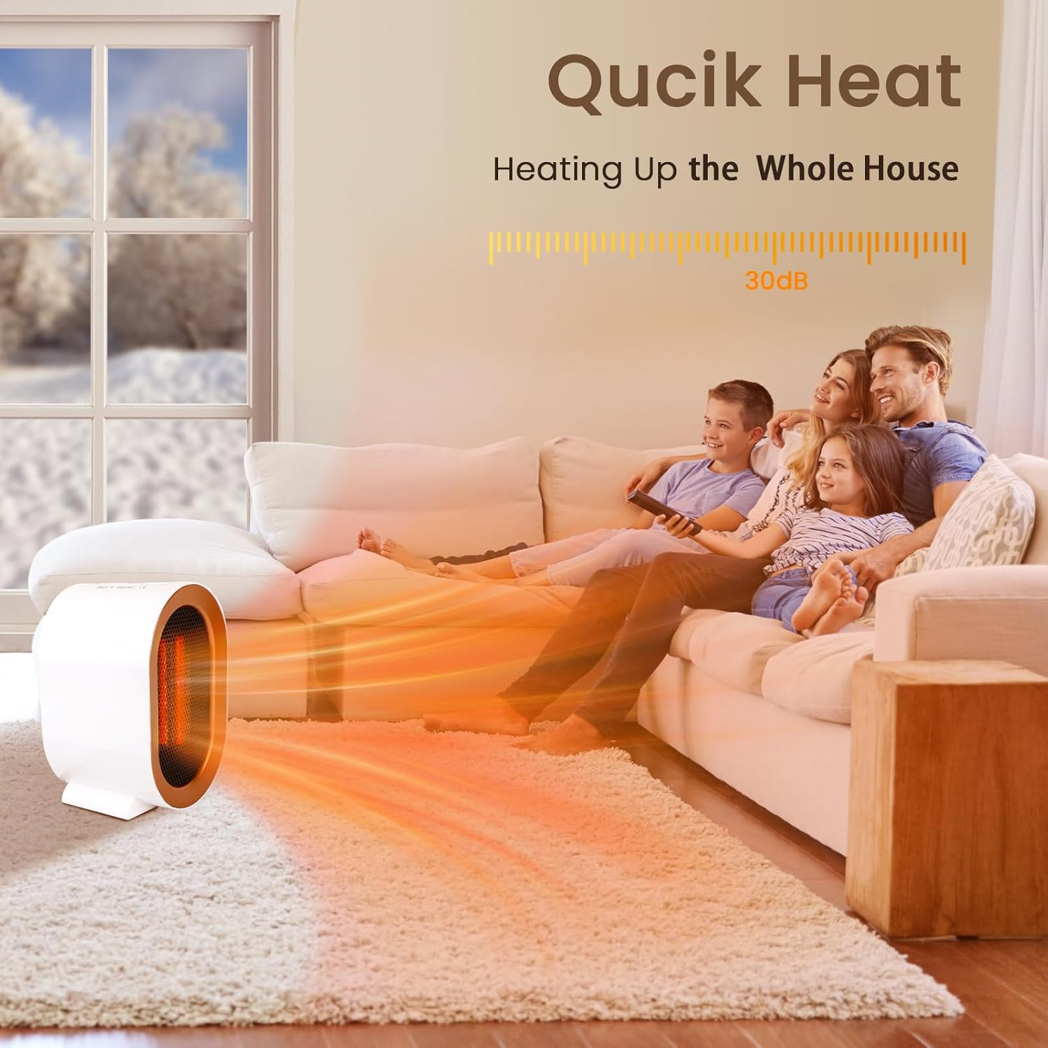 Space Heater for Indoor Use, Angkng 1200W Portable Heaters with Overheat, Tip-Over Protection， Small Electric Heater under Desk for Office, Portable Space Heater for Bedroom, Fast Heating for Room image number 1