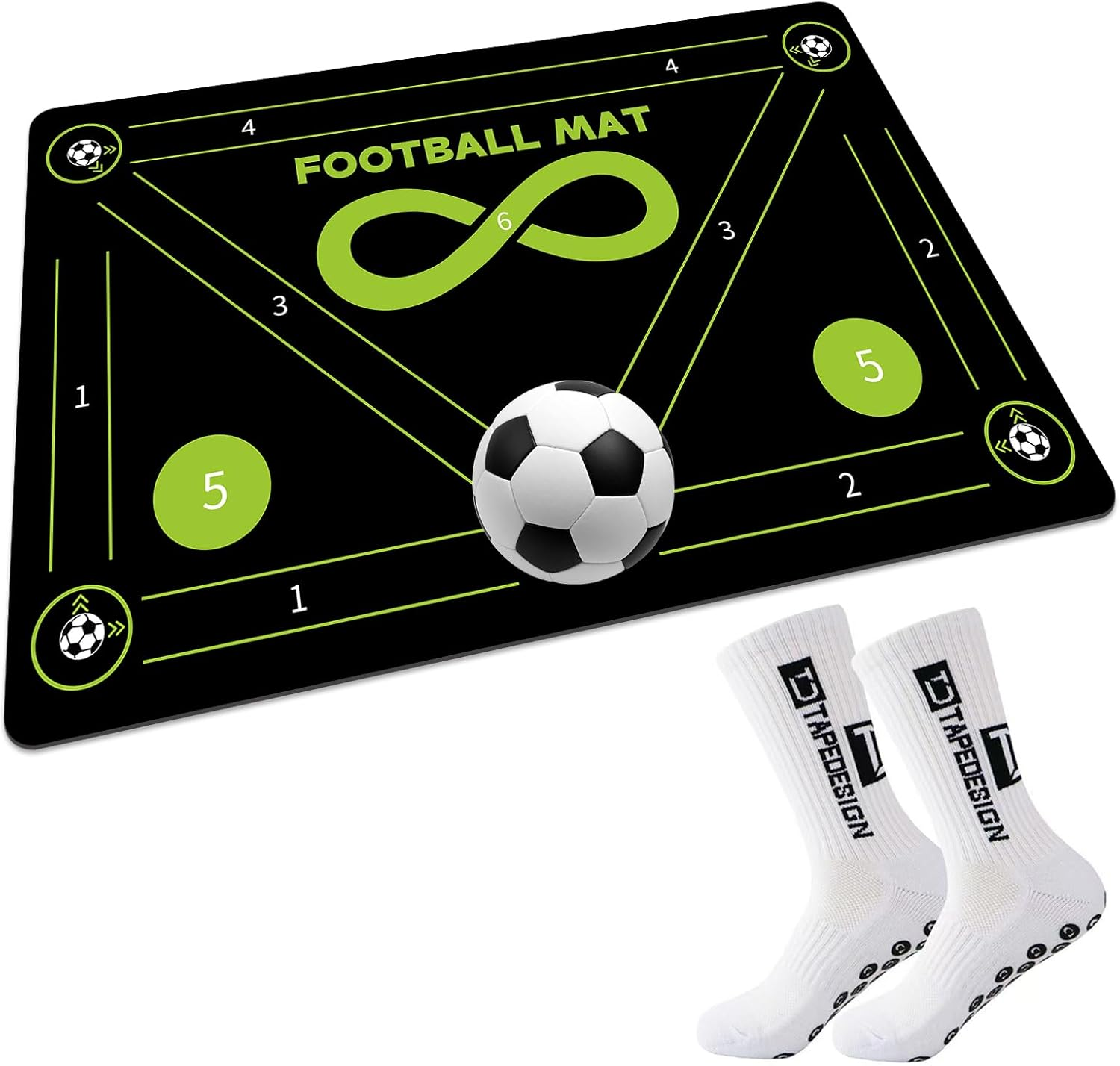 Soccer Training Mat, Soccer Footwork Training Equipment Mat for All Ages Improve Speed and Coordination, Anti-Slip Silent, Video and Dynamic Manuals Included, Football Footstep Training Mat for Kids image number 5