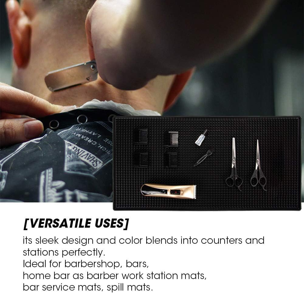3Pcs Bar Mat Barber Mats for Clippers - Quality Rubber Service Spill Nonslip Flexible Barber Work Station Restaurant Service Mat (3Pcs, 12&times;6 Inch, 18&times;12 Inch, 24&times;12 Inch) image number 6