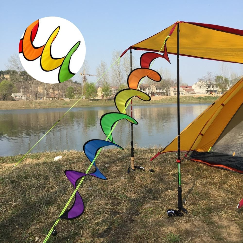 Wind Chime Spiral Rainbow, Garden Wind Chimes for Outdoor Hanging, Colourful, Wind Spiral Twister, Spiral Windmill Outdoor, Wind Spinner Garden Windmills Wind Chimes for Yard, Camping, image number 2