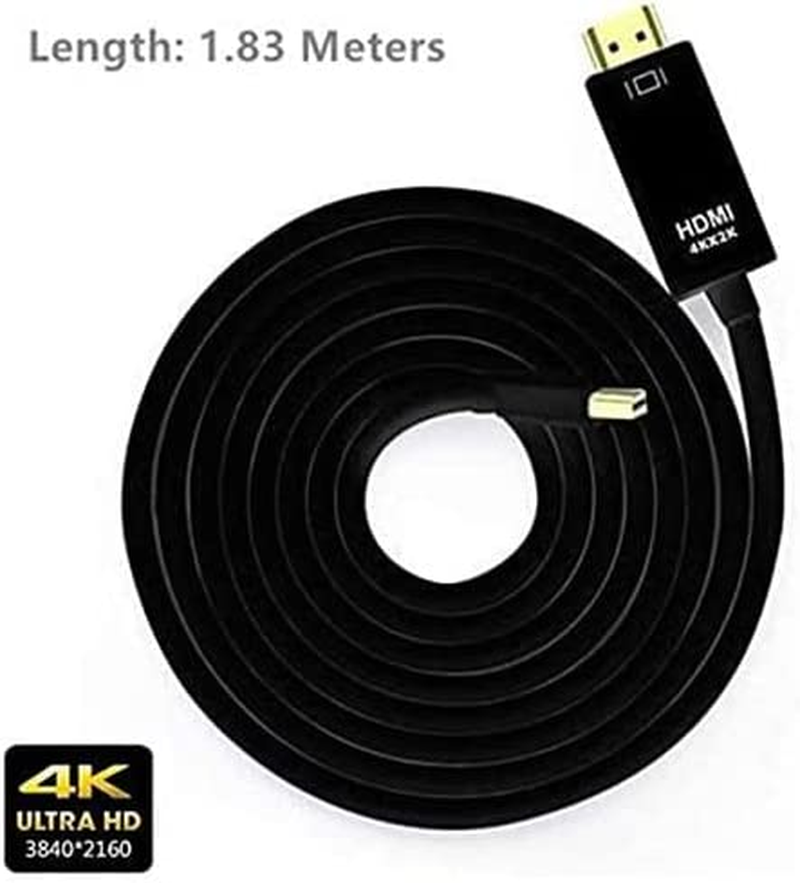 Mini Displayport to HDMI 4K - Thunderbolt to HDMI Adapter Cord 6FT Compatible with Apple Macbook Air Pro, Mac Mini, Microsoft Surface Pro 3/4 Dock to Tv/Monitor/Projector image number 4