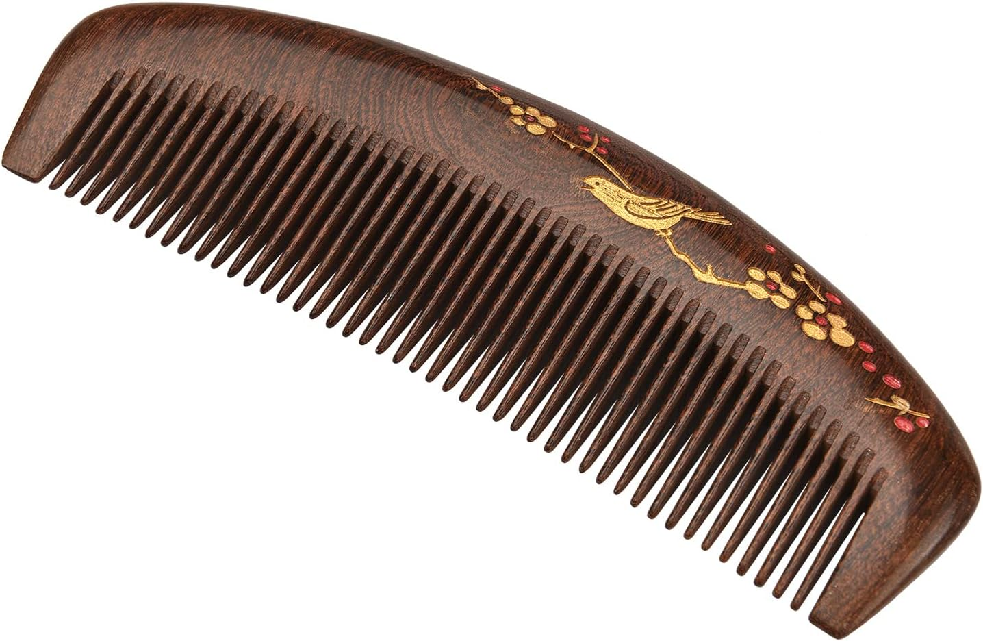 Wooden Hair Comb Fine Tooth Wood Comb for Women No Static Natural Detangling Lwood Comb image number 2