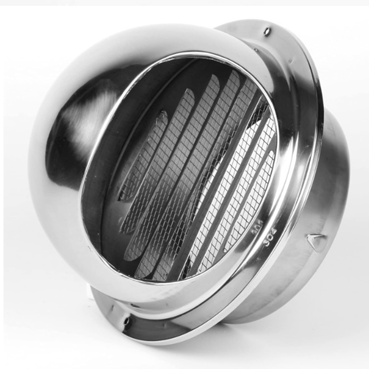 2Pcs 304 Stainless Steel Wall Air Vent Ducting Ventilation Exhaust Grille Cover Outlet round Hood Bull Nosed External Extractor (150Mm) image number 4