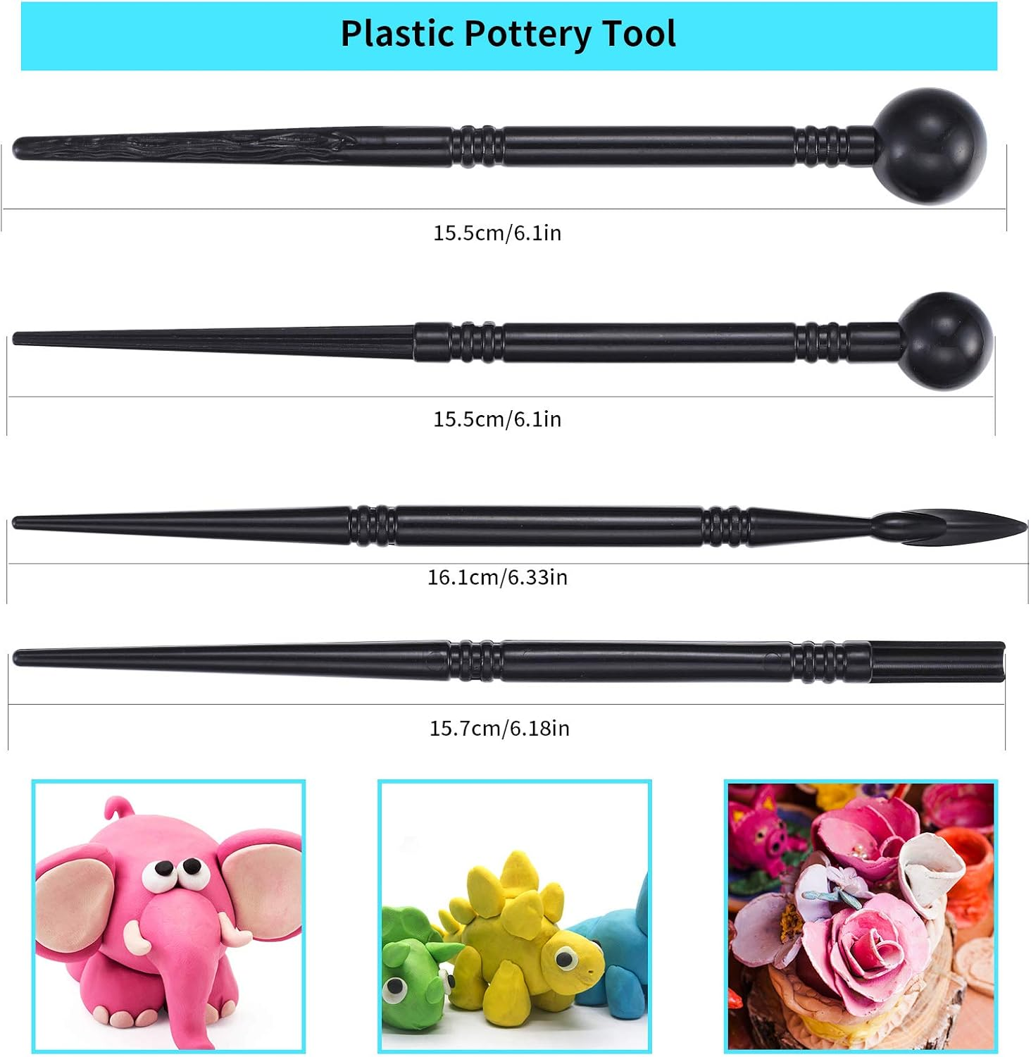 Polymer Clay Tools, 25 Pcs Clay Sculpting Tools, Ball Stylus Dotting Tools, Modeling Clay Tools Set, Ceramic Tools, Pottery Carving Tool with a Storage Bag for Engraving, Embossing, Shaping image number 3