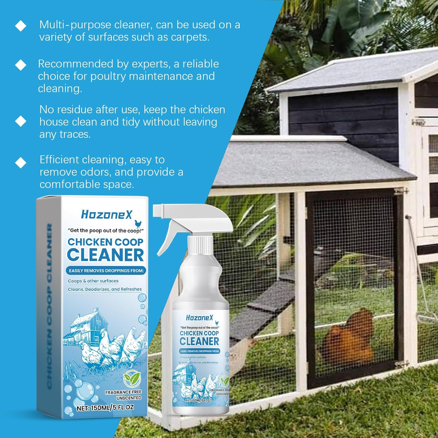 Chicken Coop Cleaner, Multi-Purpose Surface Cleaner, 150Ml, Mild Formula image number 1