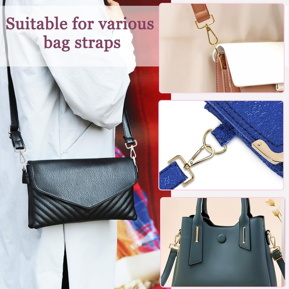 30 Pcs D Rings for Purse Bag, AFUNTA Hardware Purse Heavy Duty Swivel Snap Hooks and Tri-Glide Slide Buckles for Bag Making Buckles Craft (25Mm/31Mm) image number 2