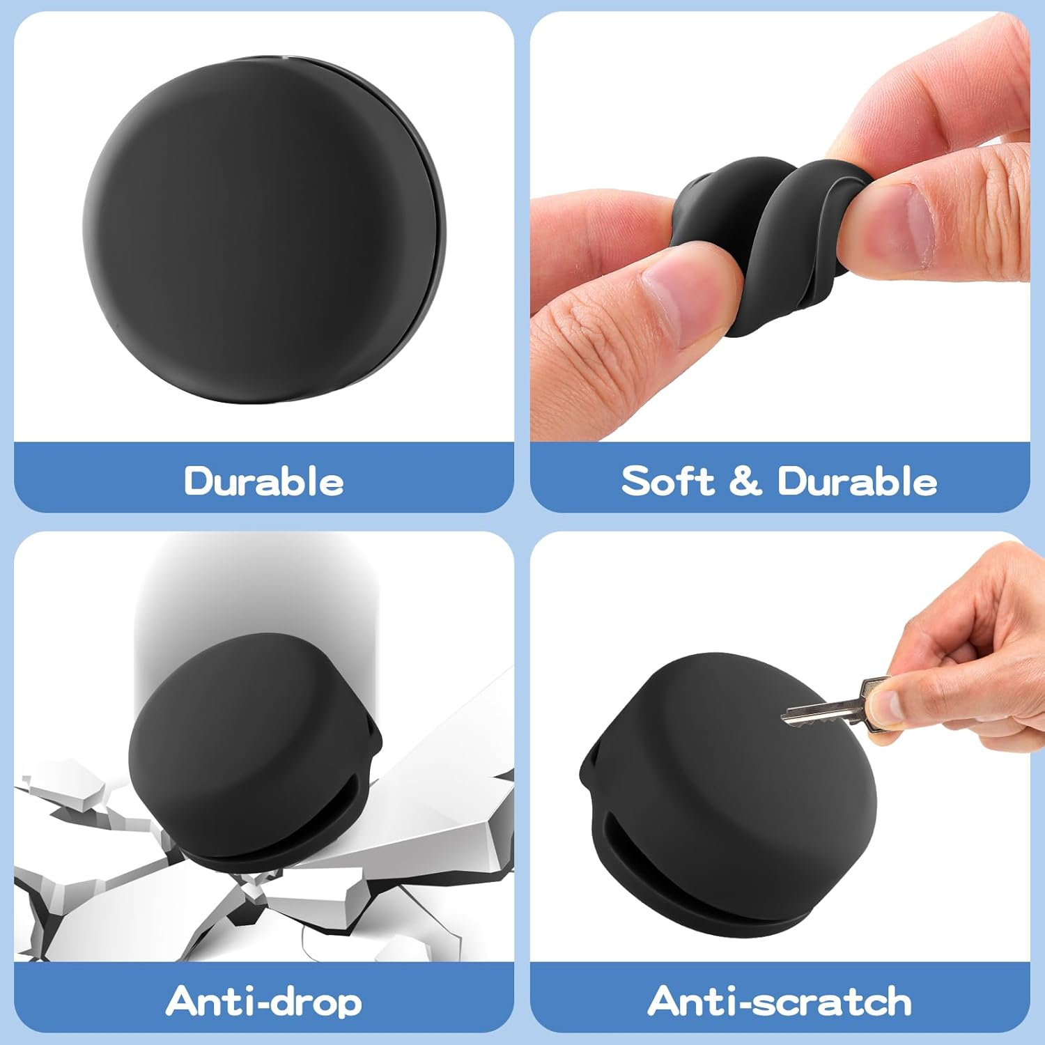 Waterproof Holder Compatible with Airtag for Kids Shoelaces & Straps, 2 Pack Hidden Silicone Shoe Clip Compatible with Apple Air Tag, GPS Tracker for Children Shoes Shoestring (Black) image number 3