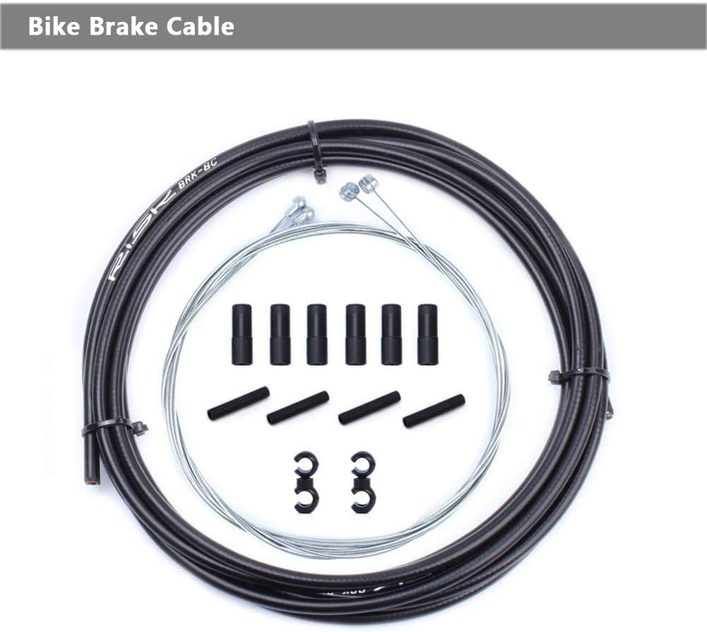 YAKAMOZ 2-In-1 Universal Bicycle Shift Derailleur Cable and Bike Brake Cable Housing Kit Cycling Cables Replacement Set for Repairing MTB Road Bike