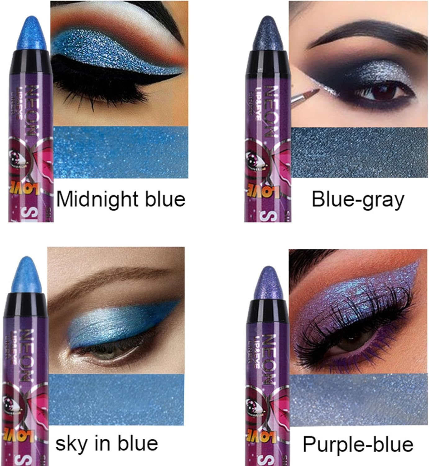 12 Colors Eyeshadow Stick, Waterproof Eyeshadow Shimmer Stick Smudger, Shadow Lip Pencil 2 in 1 Pearlescent Pen Eye Silkworm Eye Shadow Pen Beauty Pencil Makeup Shiny Eyeliner Kit image number 2