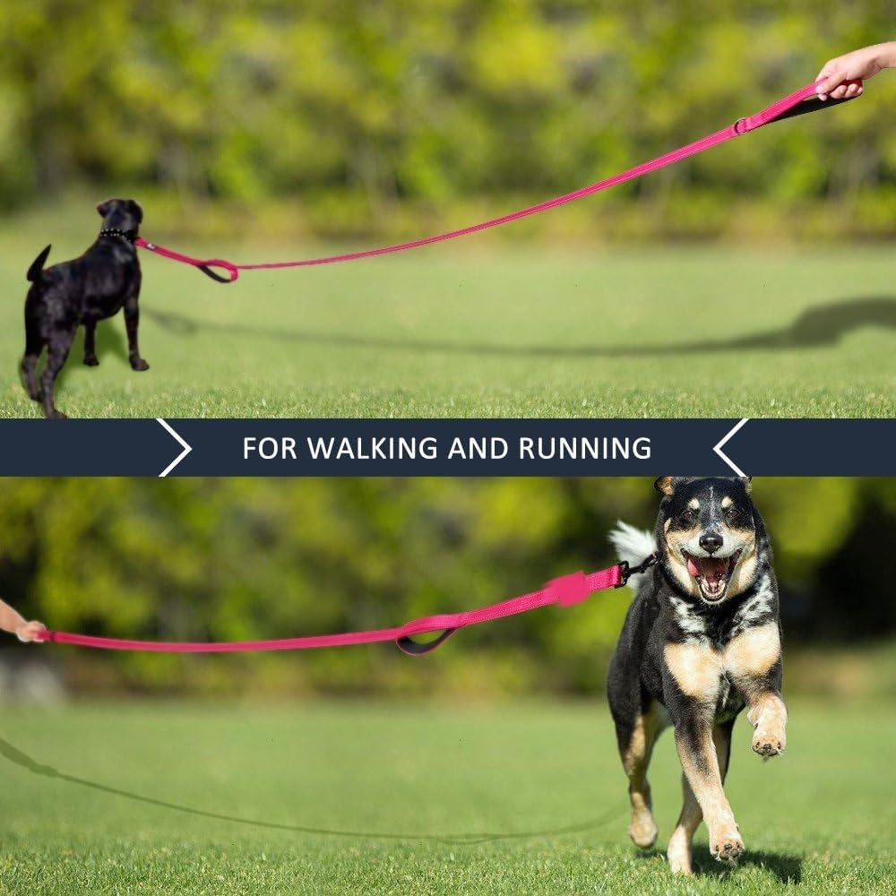 Dog Leash,Traffic Padded Two Handle,Heavy Duty,Reflective Double Handles Lead for Control Safety Training,Leashes for Large Dogs or Medium Dogs,Dual Handles Leads (Pink, 2.5 * 120CM) image number 1