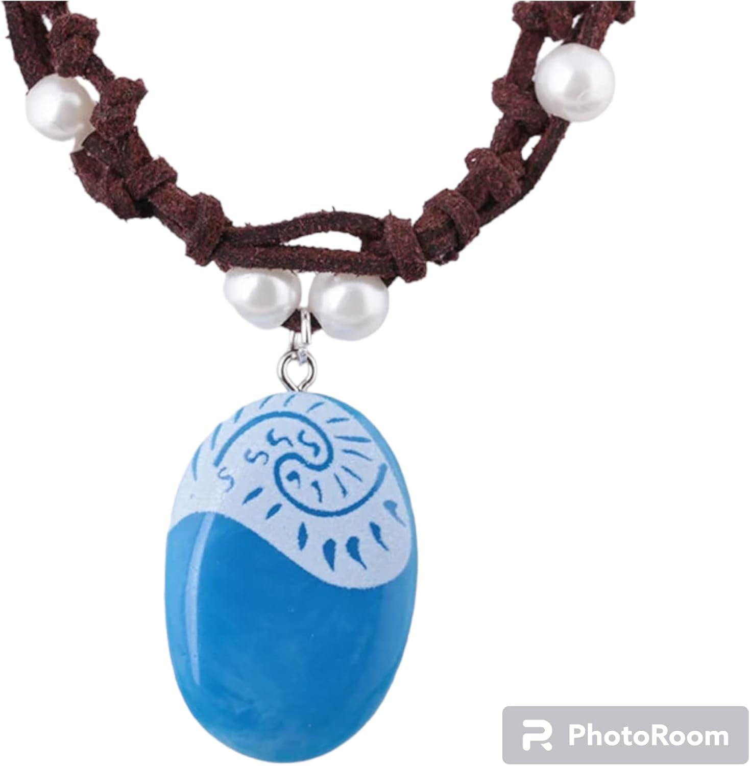 Moana Necklace, Pendant Necklace for Princess Moana Cosplay with Hawaii Flowers Hair Clip Halloween Costume Halloween Party Favors, Resin image number 6