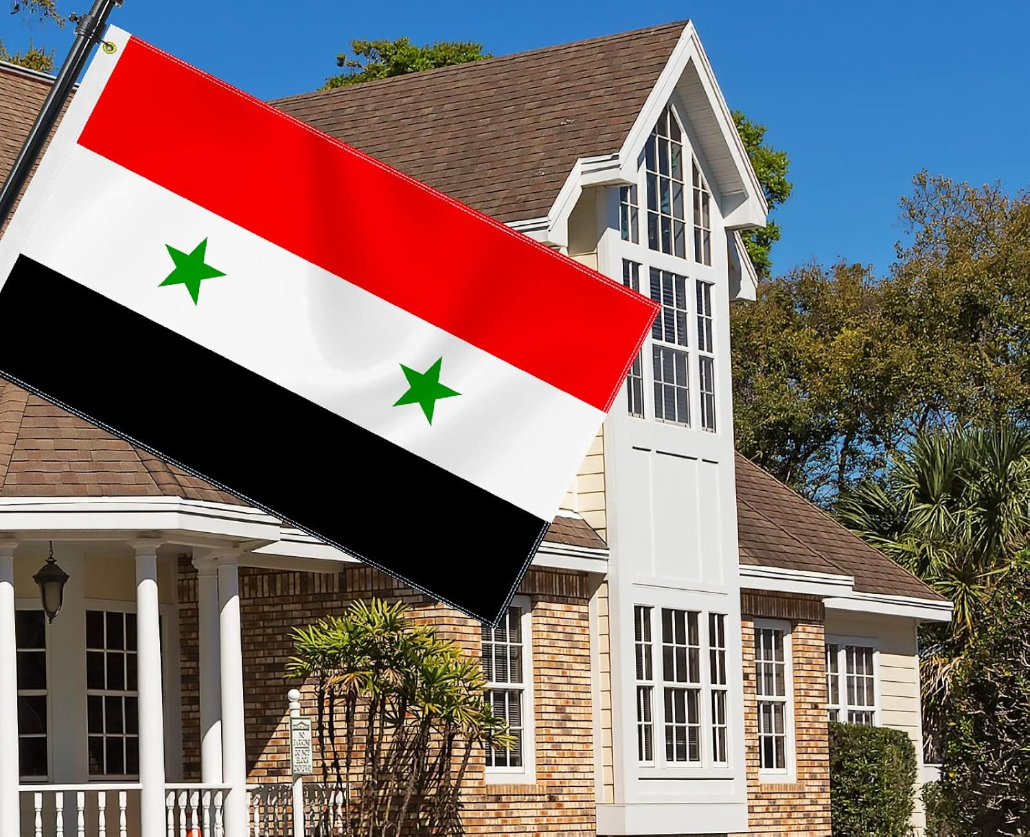 Large 3&times;5 FT Syria Flag, Big 75D Syrians National Outdoor Banner,Decorgarden with Brass Gromment image number 2