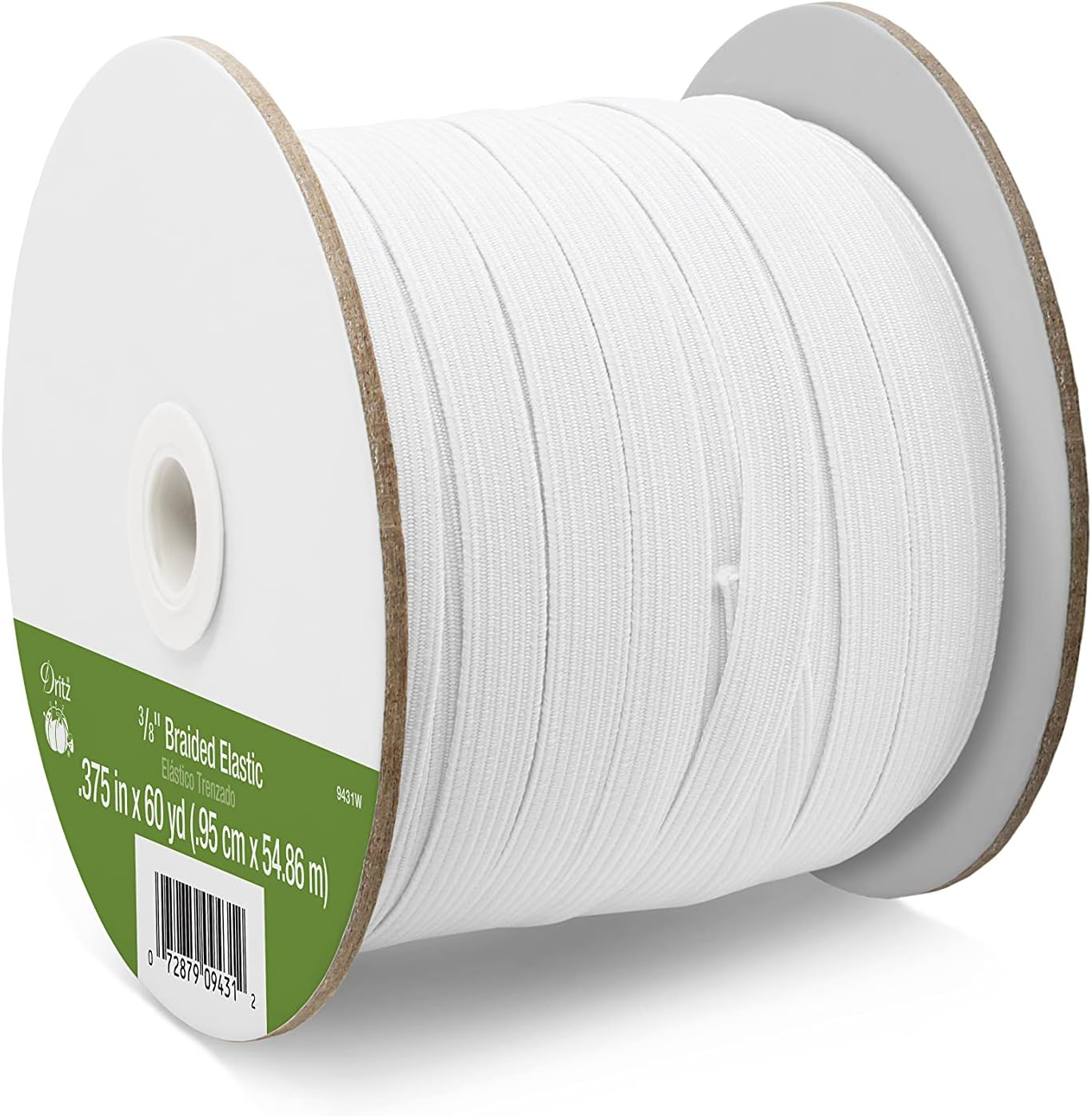 Dritz 3/8" Braided, White, 60 Yd Elastic, 3/8-Inch by 60-Yard image number 6