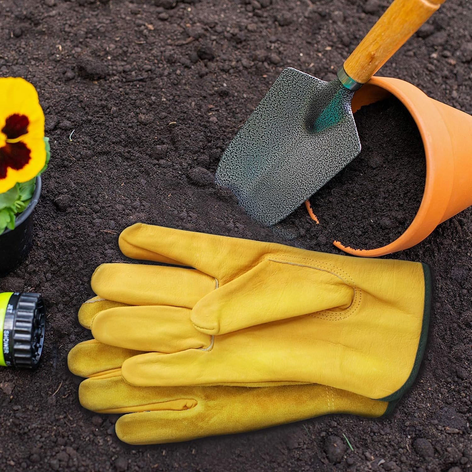 Garden Gloves Leather Gardening Gloves Thorn and Cutting Proof Work Garden Gloves image number 6