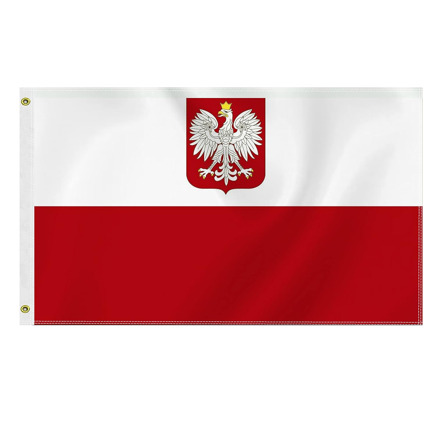 Large 3&times;5 FT Poland Hawk Flag, Big 75D Polish Coat of Arm Eagle National Outdoor Banner,Decorgarden with Brass Gromment image number 1