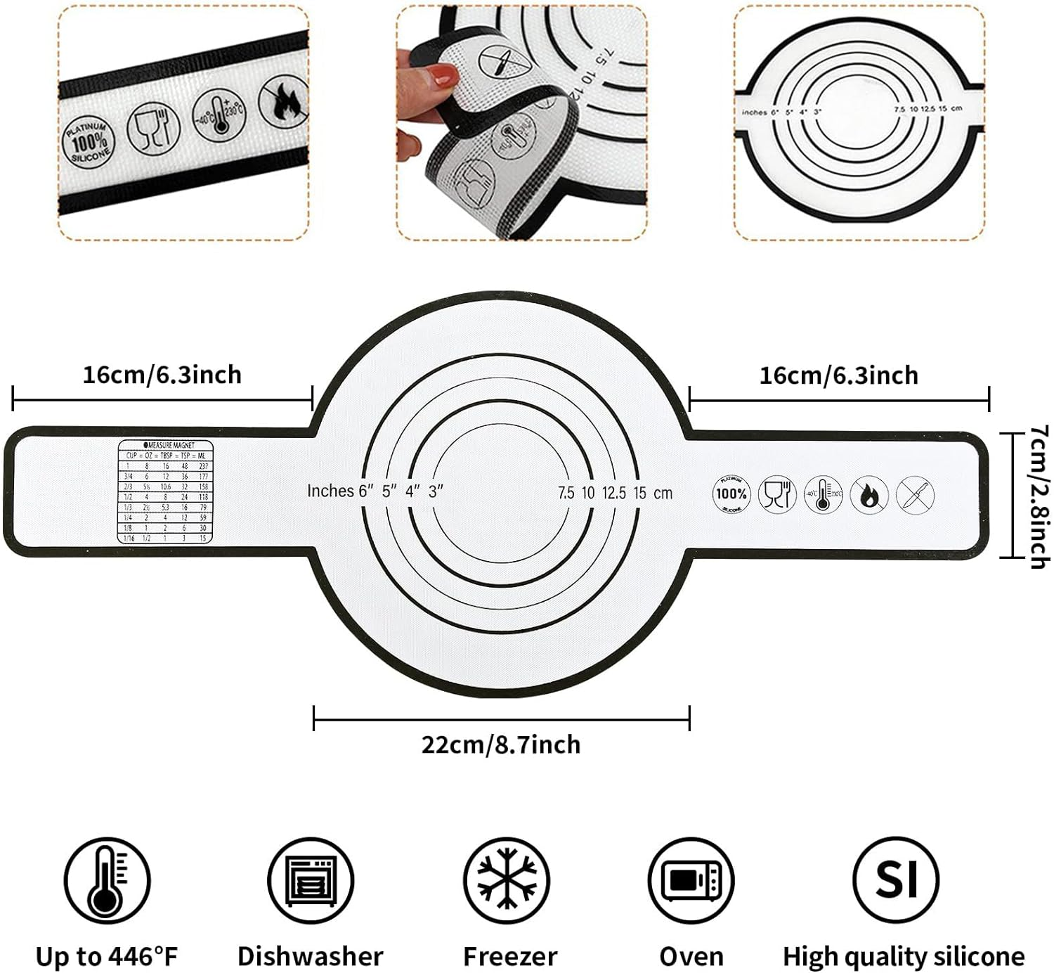 Silicone Bread Sling for Dutch Oven, 2 PCS Non-Stick & Easy Clean Reusable Silicone Bread Baking Mats with Long Handles, Easy to Transfer Sourdough Bread - Red A image number 6