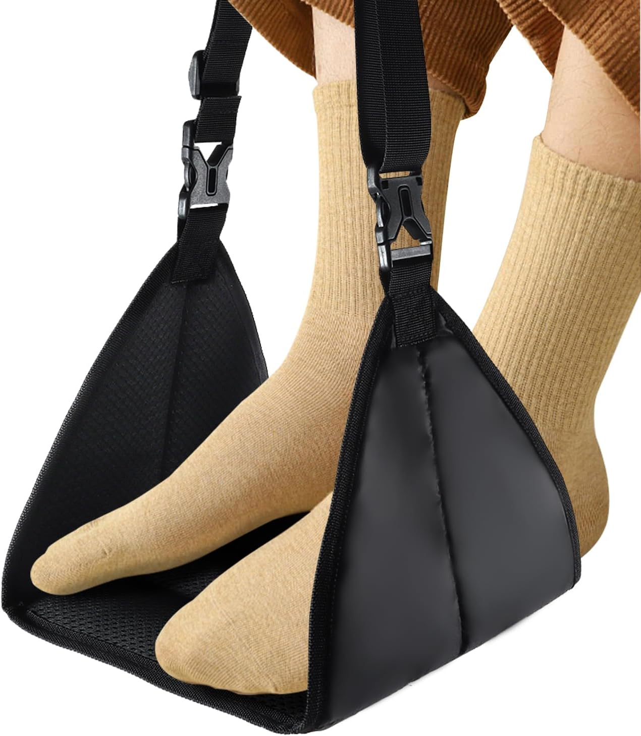 Foot Rest for Plane with No Feet Clashing, Portable Base Designed Foot Hammock, Travel Essentials Carry-On Adjustable Height Footrest Travel Accessories image number 3