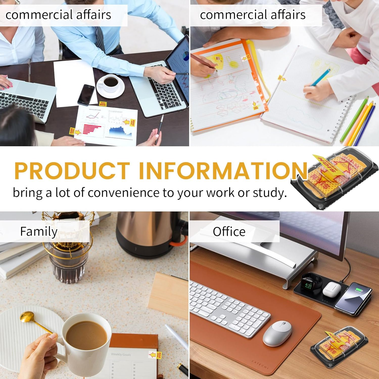 300Pcs Sign Here Tabs Stickers Sign Here Post Its Flags Tabs Flags Arrow Sticky Notes Page Markers Tabs Notary Supplies for Office School Notebook Note Book Notarization (300)