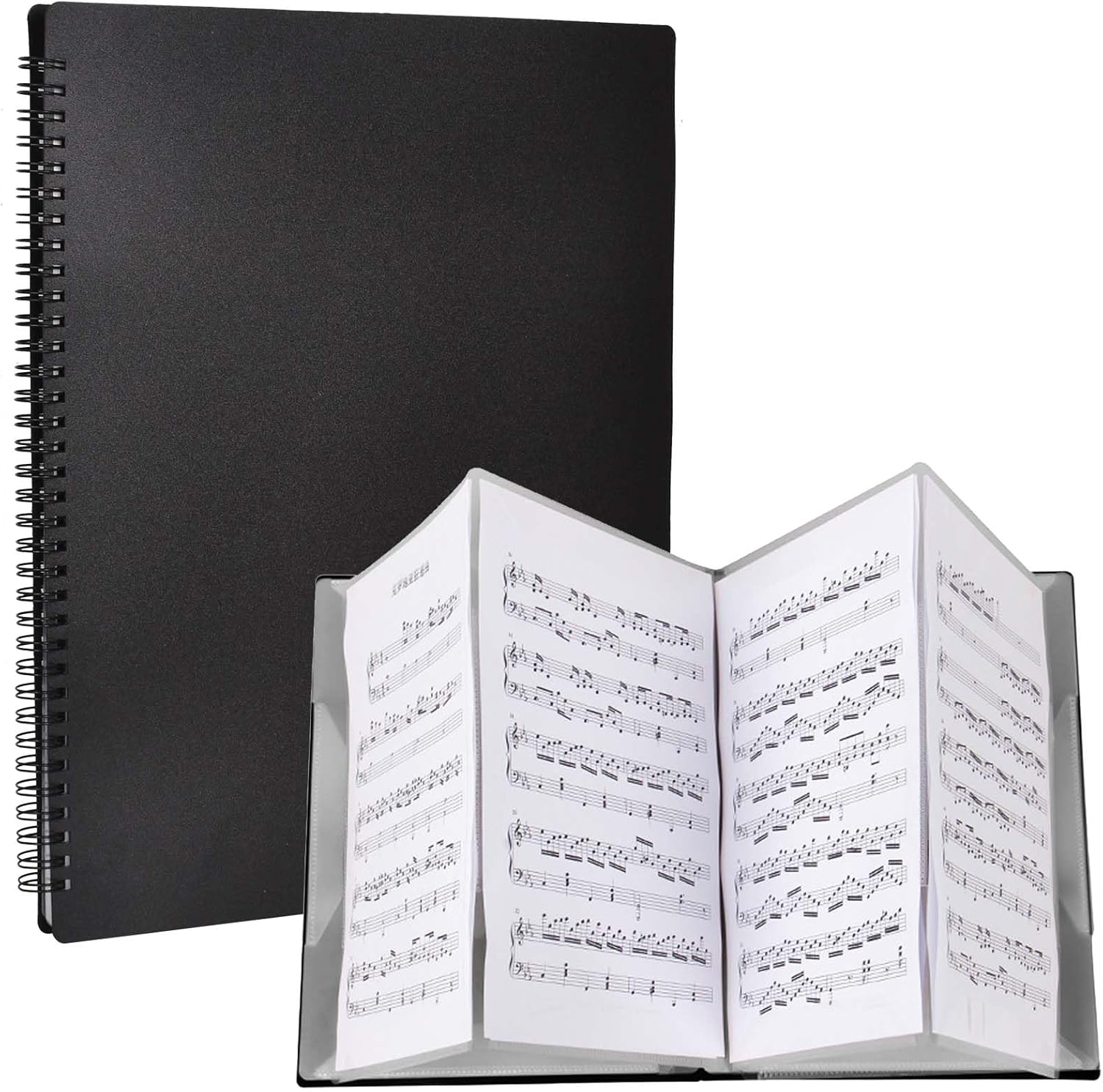 A4 Sheet Music Folder, 4 Page Expand, Writable Choir Folder, Music File Display Folder Presentation Binder for Piano Guitar Violin Paper Document Music Lovers Students Use image number 2